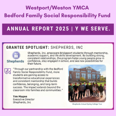 Shepherds is featured in the Westport Weston YMCA Bedford Social Responsibility Fund 2025 Annual Report