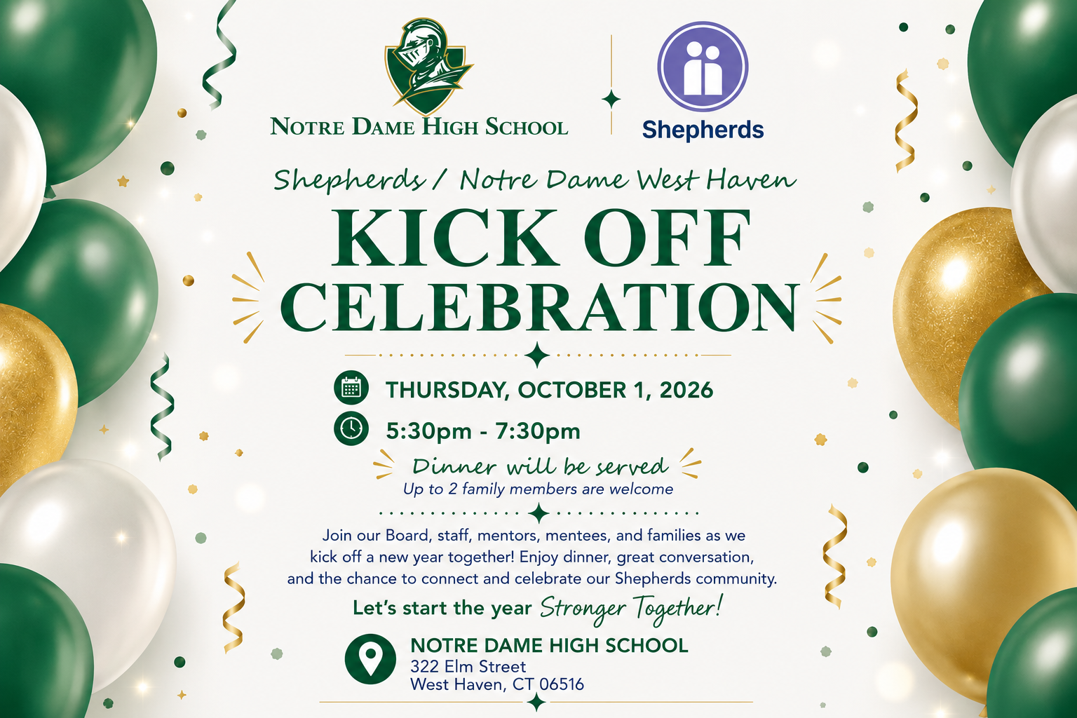 Notre Dame West Haven/Shepherds Kick Off Celebration